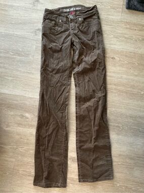 Y2k vintage Brown Corduroy Jeans pants size 25 small XS low rise mid rise